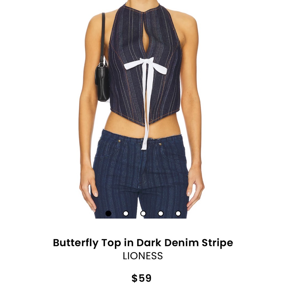Lioness Navy Stripe Butterfly Top with White Tie